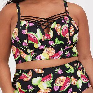 Fruit print torrid lattice balconette bikini top